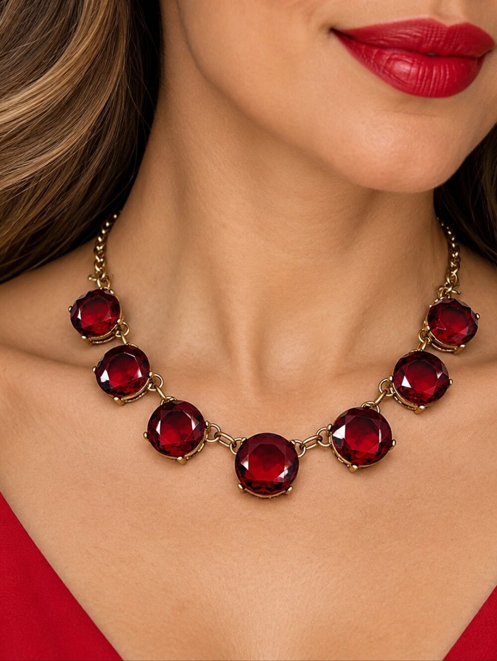 Erica Lyons Retired Red Statement Necklace – NWT